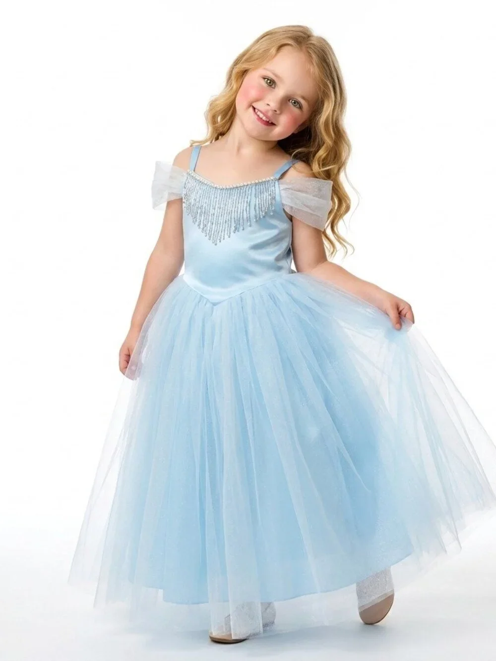 Cinderella Inspired Light Blue Princess Dress Tulle Gown - Picture 4 of 4